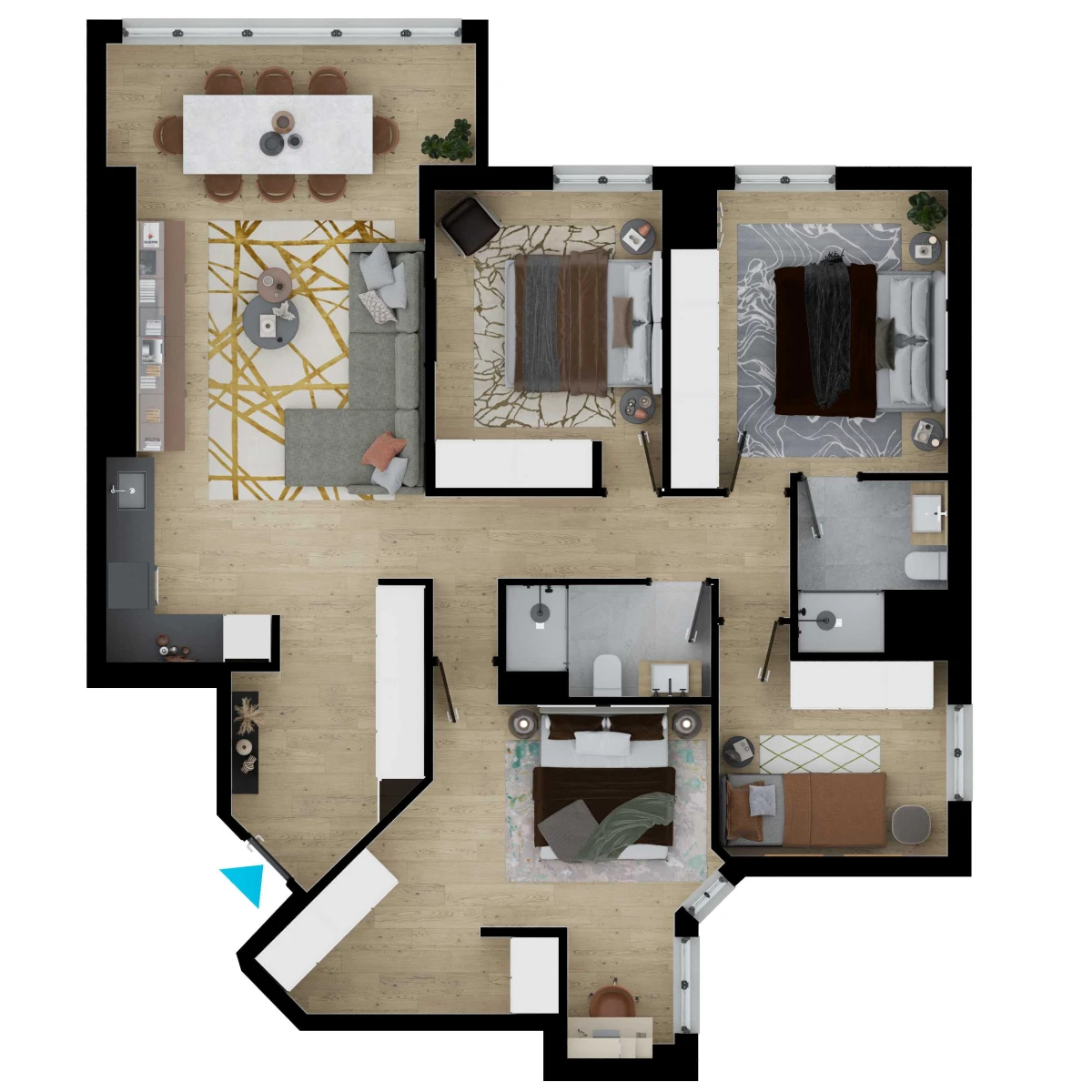 plano  de Piso de lujo reformado en Gaztambide