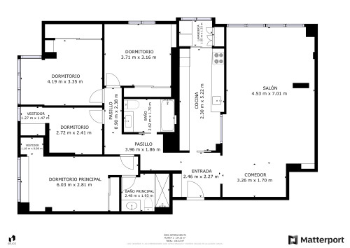 plano  de Piso reformado de lujo frente H. Ramón y Cajal