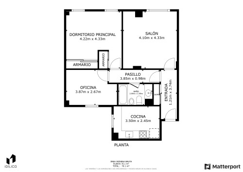 plano  de Piso en venta con ascensor y garaje