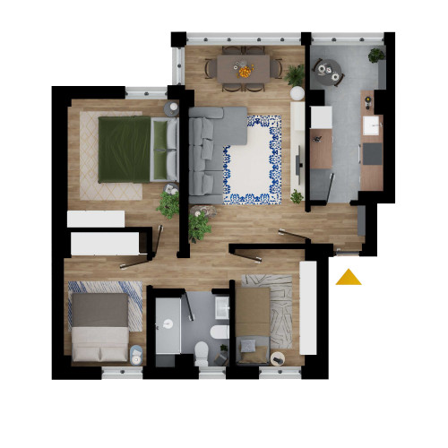 plano  de Piso reformado con ascensor y piscina en Aluche