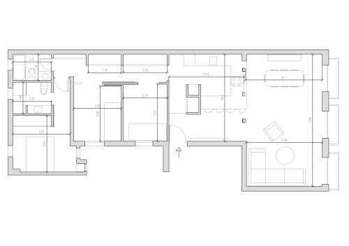 plano  de Piso en venta reformado en Malasaña