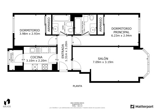 plano  de Piso con garaje y piscina en Arganzuela