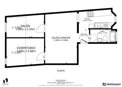 plano  de Ático amueblado cerca de Plaza de España