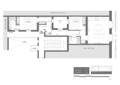 plano  de Piso reformado y amueblado de lujo en Jorge Juan
