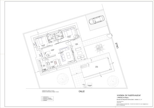 plano  de Chalet nuevo independiente con piscina