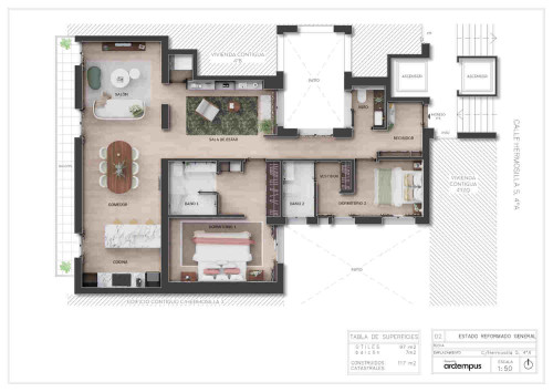 plano  de Piso reformado y amueblado de lujo en Recoletos