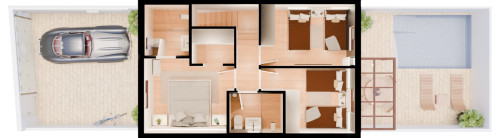 plano  de Semi-detached villa with pool in Antas