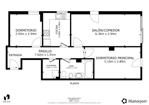 plano  de Piso amueblado en Vera pueblo