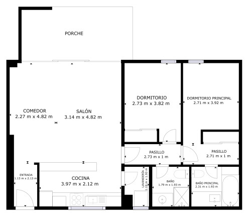 plano  de Piso en venta con jardín